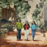 Nicole Pluim Acryl schilderij Wageningen - Drie vriendinnen in de Hoogstraat in Wageningen